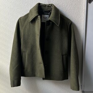 Abercrombie & Fitch Olive Wool Coat